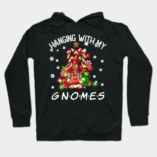 Funny Christmas Gnome Hanging With My Gnomies Family Pajamas Hoodie